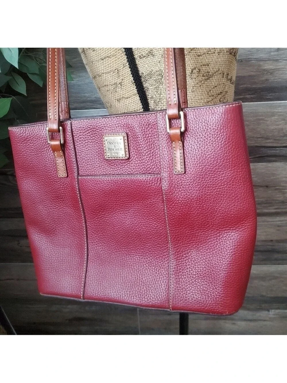 Dooney & Bourke Red Cranberry Leather Shoulder Bag